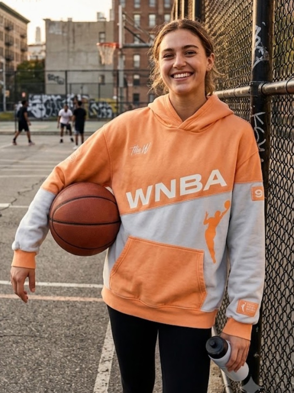 The Wild Collective WNBA Orange and White Colorblock Hoodie - Size XL